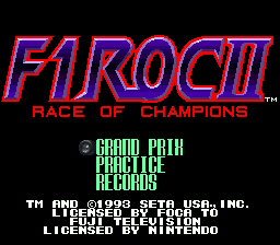 F1 ROC 2 - Race of Champions Title Screen